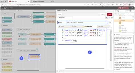Node Red plc to SQL 的图像结果