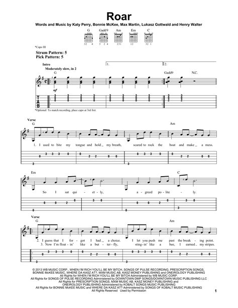 Roar by Katy Perry - Easy Guitar Tab - Guitar Instructor