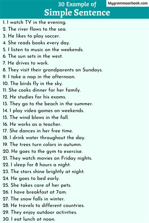 Image result for Simple Sentence Examples