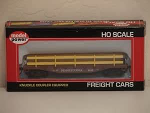 HO Rolling Stock 40" Flat with Guard Rails and Knuckle Couplers Pennsy ...