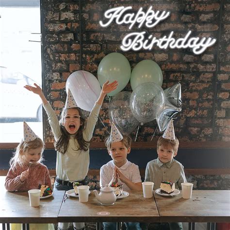Buy Unique Happy Birthday Neon Sign for Party Wall Decor, Reusable Neon ...