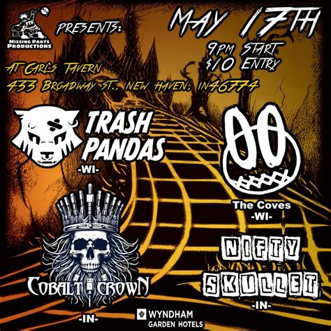 Trash Pandas with The Coves, Nifty Skullet and Cobalt Crown, Carls ...