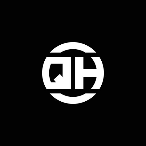 Qh logo monogram aislado en la plantilla de diseño de elementos ...