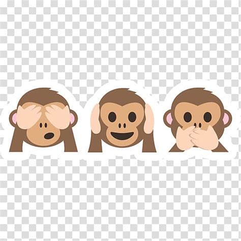 Sticker Three wise monkeys Emoji, leave the material transparent ...