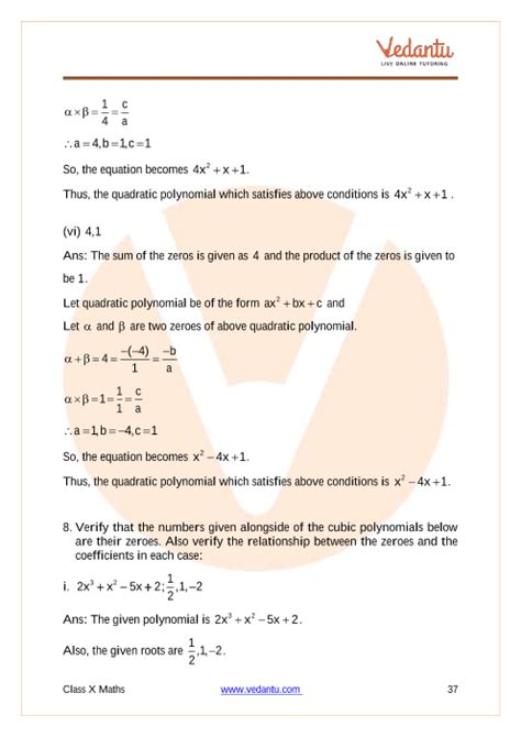 CBSE Class 10 Mathematics - Chapter 2 - Polynomials - Important ...