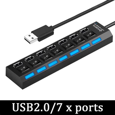 USB 3.0 Power Adapter 4/7 Port Multi USB Splitter Hub USB Hub 2.0 USB ...