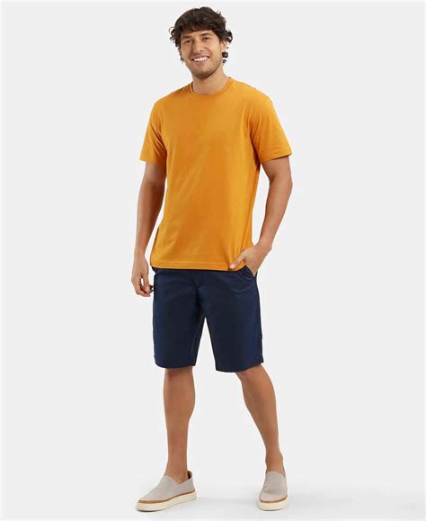 Buy Super Combed Mercerised Cotton Woven Straight Fit Shorts with Side ...