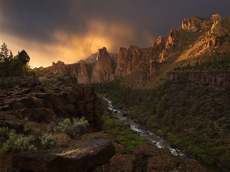 Wallpaper Oregon, USA, canyon, crooked river, rocks, evening 1920x1440 ...