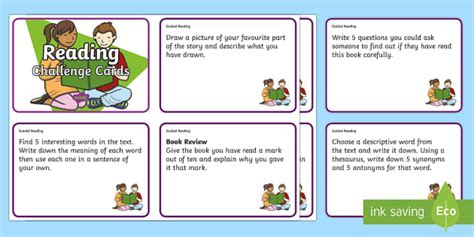 Guided Reading Challenge Cards