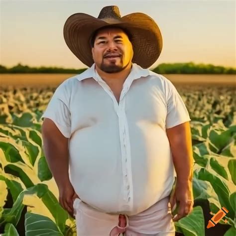 Portrait of a smiling Mexican farmer in a tobacco field on Craiyon