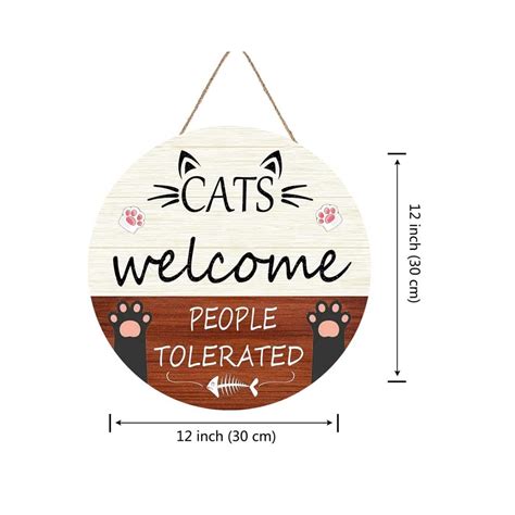 ZDALEXF Cat Welcome Sign Cats Welcome People | Ubuy India