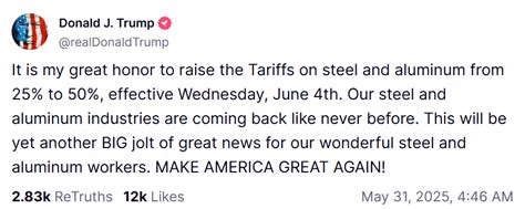 Trump hikes steel, aluminum tariffs from 25% to 50%, New import duties ...