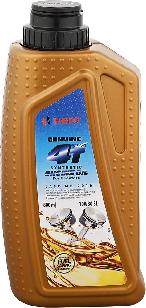 Hero 4-T Plus Super Premium Engine Oil for bikes (900 ml), 10W-30 ...