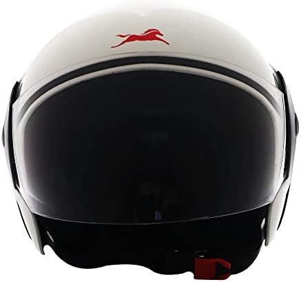 TVS Half Face Helmet for Men and Women, Glossy White, Size L, ISI and ...