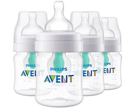 Philips AVENT Anti-Colic Baby Bottles with AirFree Vent 4oz 4pk Clear ...