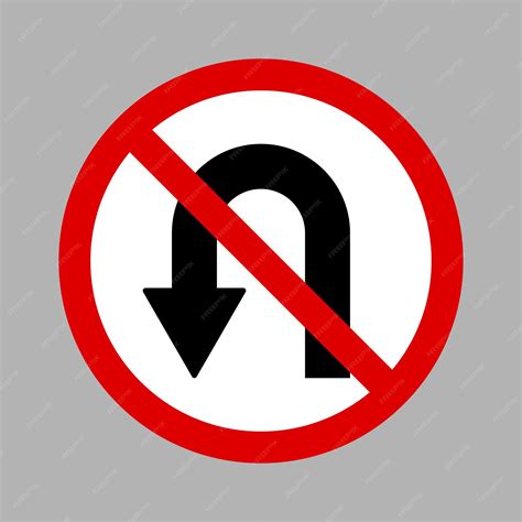 Premium Vector | No U Turn Sign