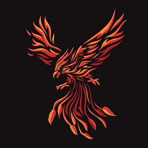 phoenix fire bird colorful vector illustration 6128440 Vector Art at ...