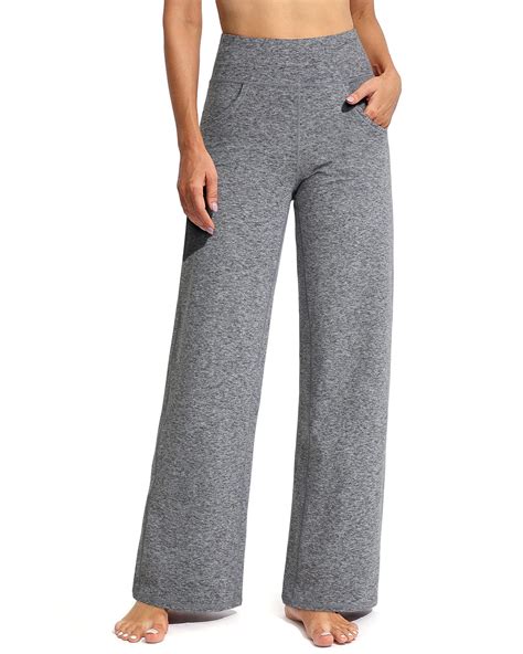 Promover Wide Leg Pants Woman Yoga Pants with Pockets Stretch Loose ...
