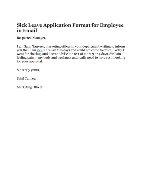 49 Professional Sick Leave Email Templates ᐅ TemplateLab