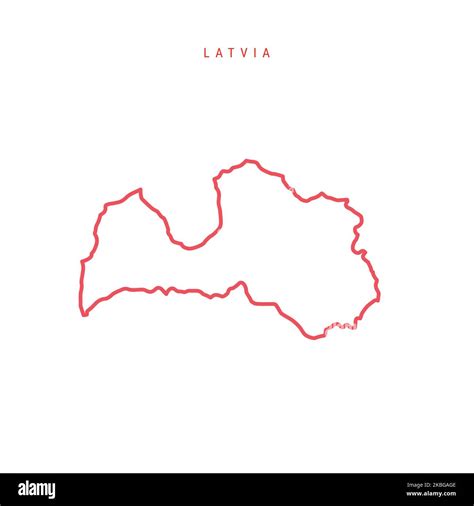 Latvia outline map. Latvian red border. Country name. illustration Stock Photo - Alamy