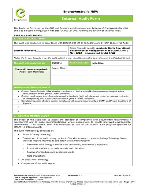 Image result for Internal Audit Program Sample