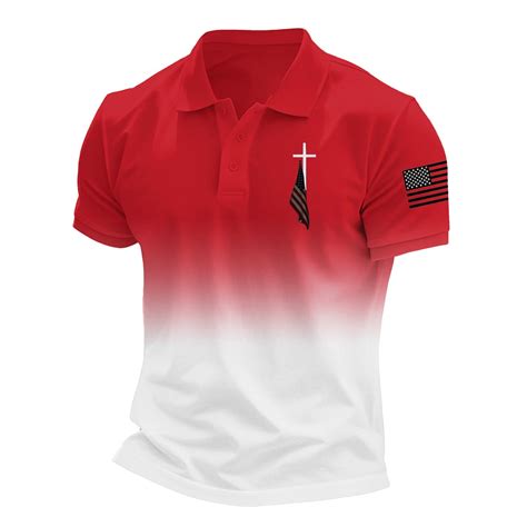 Mlqidk Mens American Flag Polo Shirt Short Sleeve American Flag Golf ...