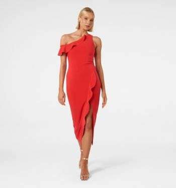 Tyra One Shoulder Ruffle Bodycon Dress