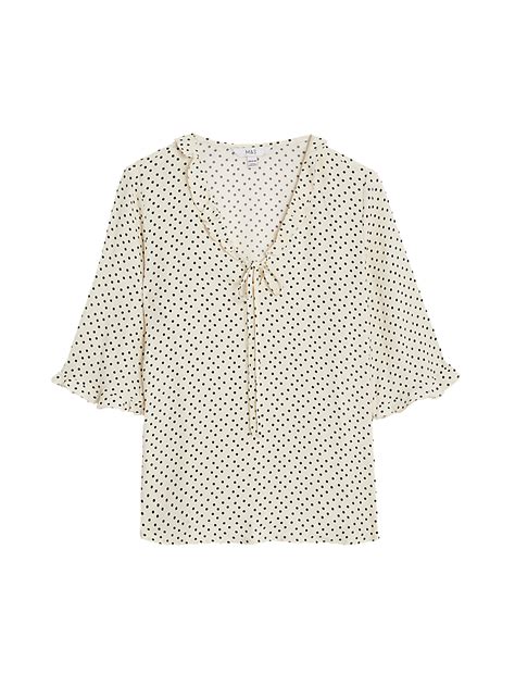 Buy Polka Dot V-Neck Frill Detail Blouse at Marks & Spencer