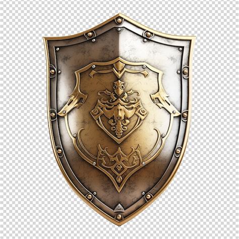 Premium PSD | Medieval shield isolated on transparent background