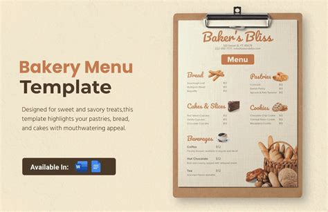 Bakery Menu Design 的图像结果