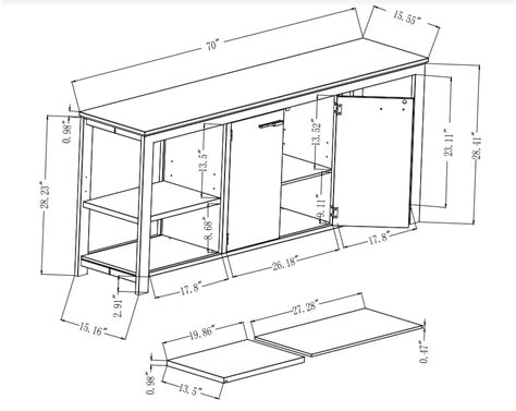 Buy 70 in. Antique Oak With Off-White Color TV Stand for TVs up to 75 ...