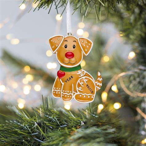 Custom Dog Christmas Ornament, Gingerbread Dog Hand Personalized ...