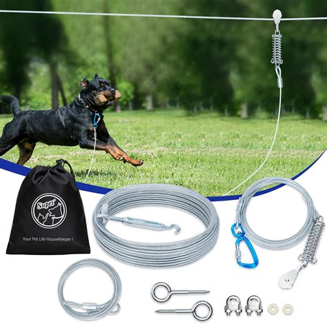Amazon.com : Supet Dog Runner for Yard, Durable 75Ft Dog Tie Out Cable ...