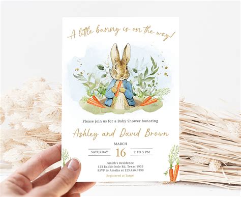 Editable Blue Peter Rabbit Baby Shower Invitation – Cuddle Palette