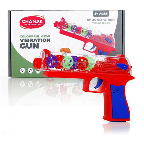 Chanak Red Gear Gun – Light Up Musical Toy Gun for Kids – chanak