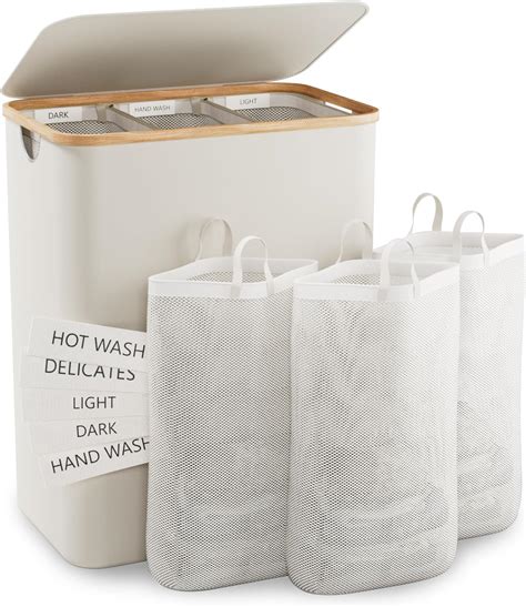 Amazon.com: Hampers for Laundry Basket with Lid, 160L Extra Large Laundry Hamper 3 Section Dirty ...