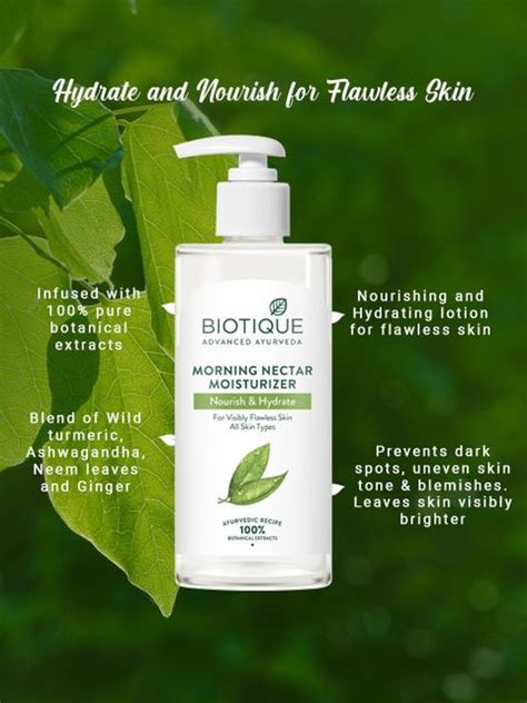 BIOTIQUE Morning Nectar Flawless Skin Moisturizer 24H Deep Moisture All ...