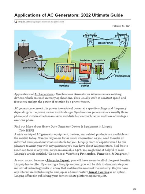 Applications of AC Generators 2022 Ultimate Guide | PDF | Electric Generator | Alternating Current
