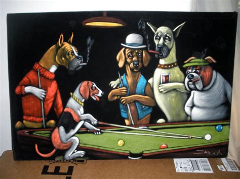 Dogs Playing Pool Velvet at Tanner Troy blog