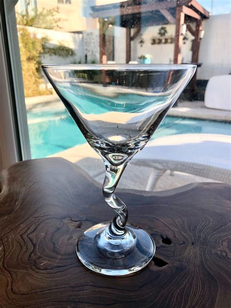 Four Vintage Libbey Clear Crooked Zig Zag Z-Stem Martini Glasses - 9oz ...