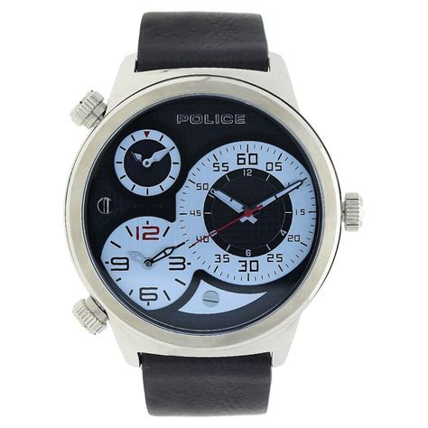 Buy Online Police Quartz Analog Black Dial Leather Strap Watch for Men ...