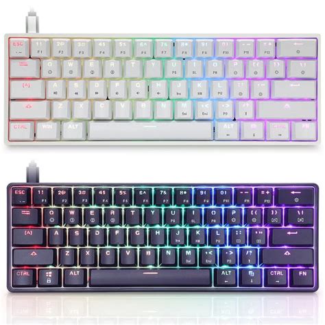 GK61 61 Keys Gaming Mechanical Keyboard USB Wired RGB Backlit Gamer ...