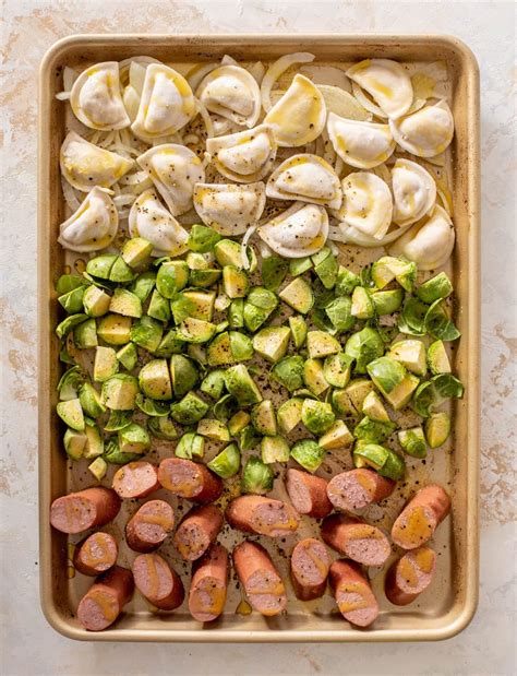 Sheet Pan Sausage and Pierogi