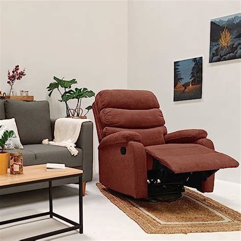 Jordyblue Single Seater Manual Rocking Revolving Recliner Sofa | Solid ...