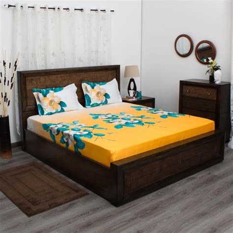 Buy PORTICO BOTANICAL Floral Printed 3-Pc. Super King Size Bedsheet Set ...