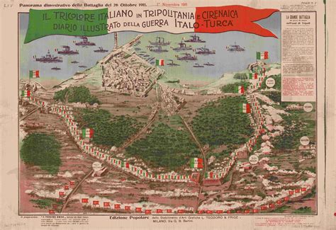 Birds-eye illustration of Italy's victory over the Ottoman Empire in ...