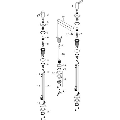 hansgrohe Washbasin mixers: Finoris, 3-hole basin mixer 110 with push ...