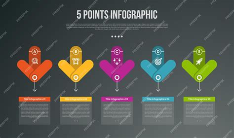 Premium Vector | 5 points or step process infographic with big arrow ...