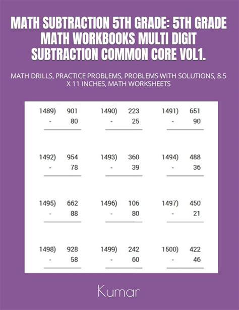 Image result for 5th Grade Math Subtraction Worksheets