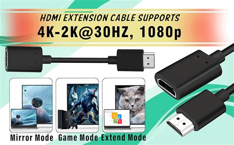 Buy Storite 10cm 19 Pin HDMI 2.0 Male to Female 4K High Speed Extension ...